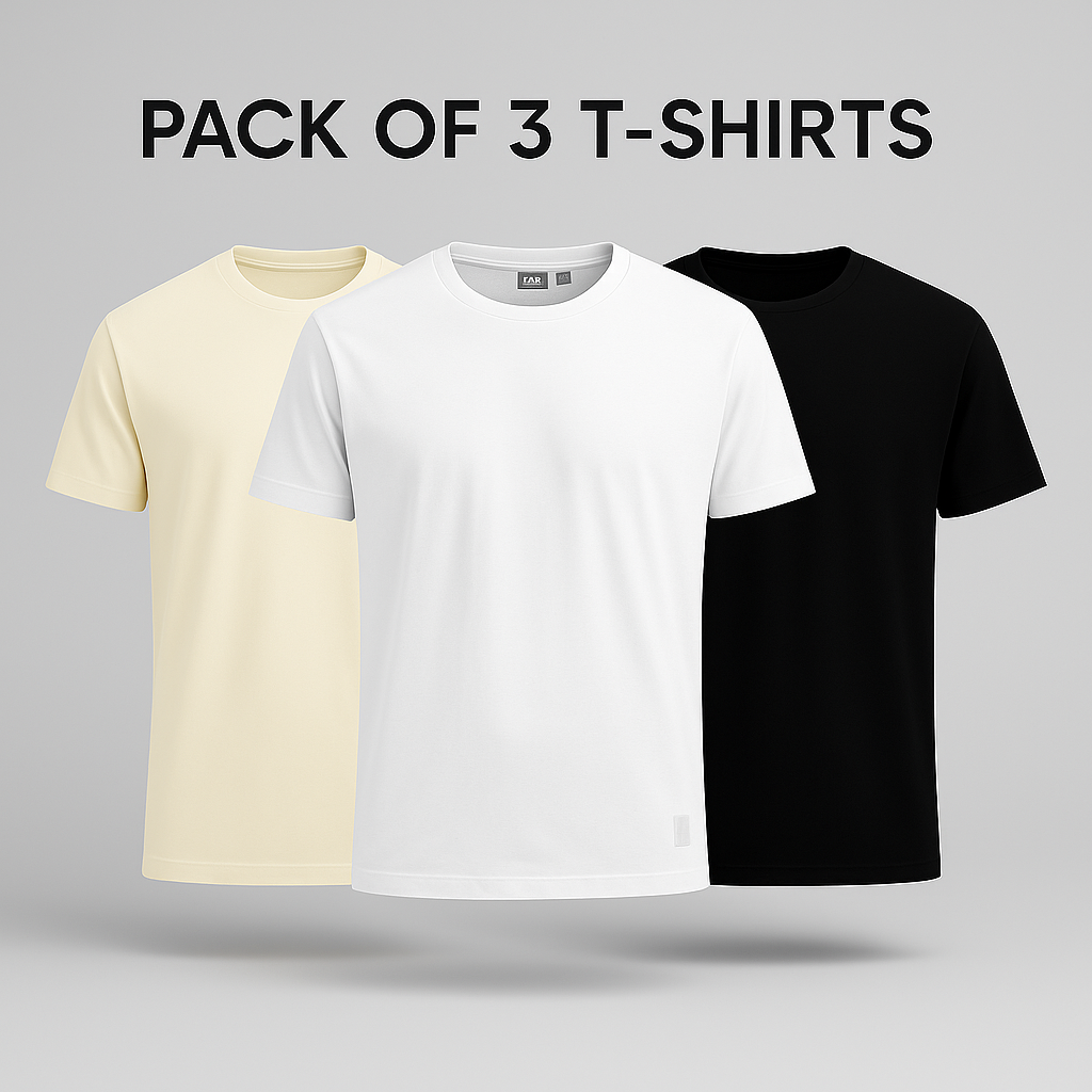 The everyday essentials trio - white , black & beige
