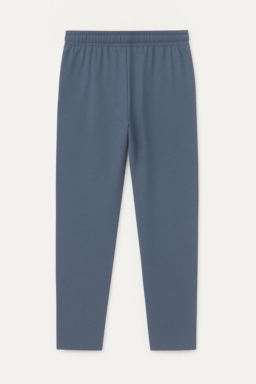 Premium cotton trackpants with drawstring waist - Steel blue.