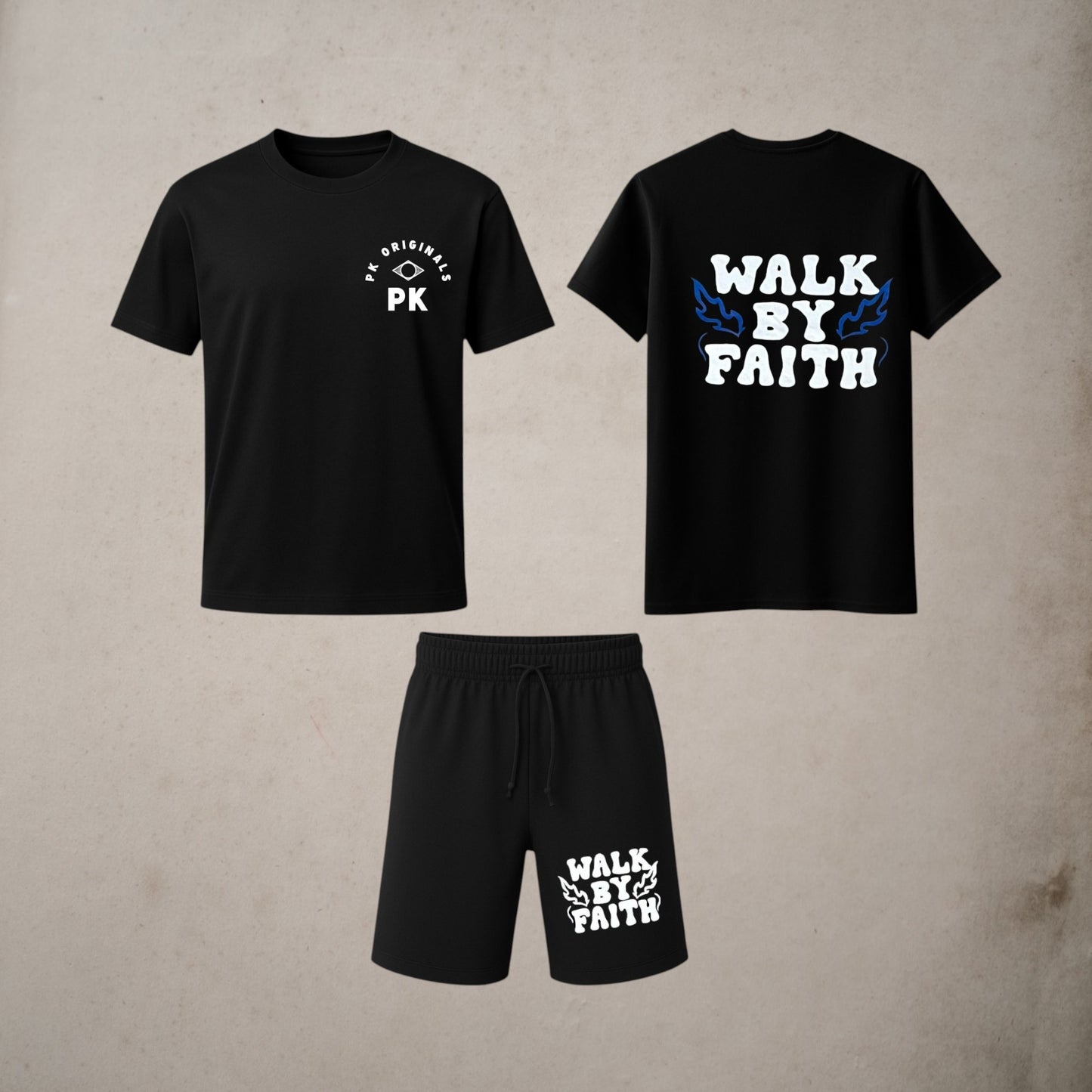 PK originals men's co-ord set - Black graphic tee & shorts