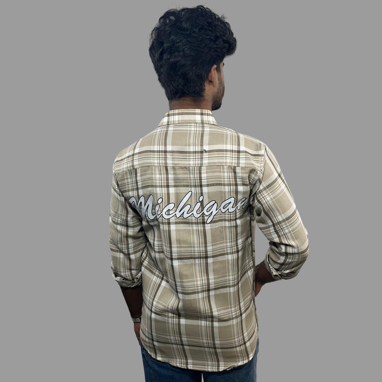 Back printed checkered shirt