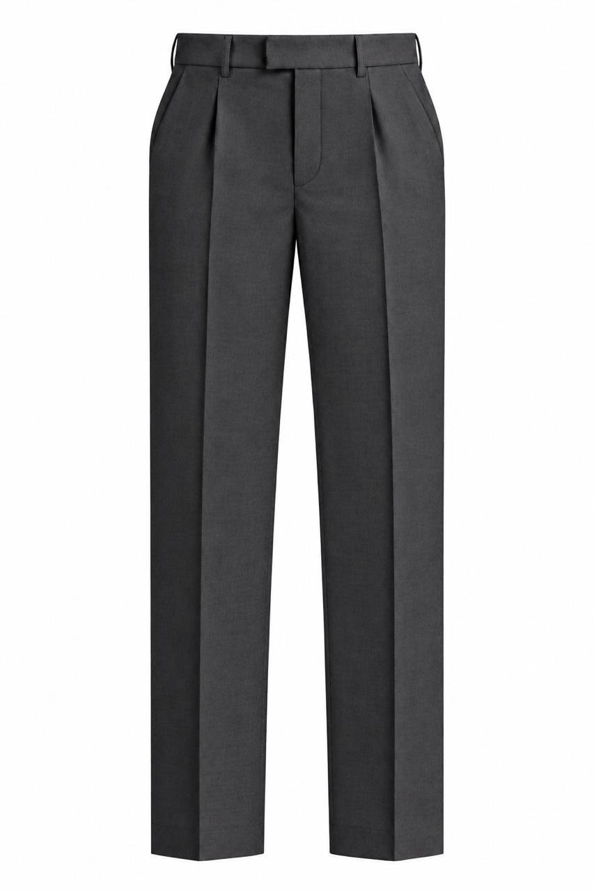 Moonstone black Premium French Terry 4-Way Stretch Formal Pants with Flexi Waist | Textured Tailored Fit