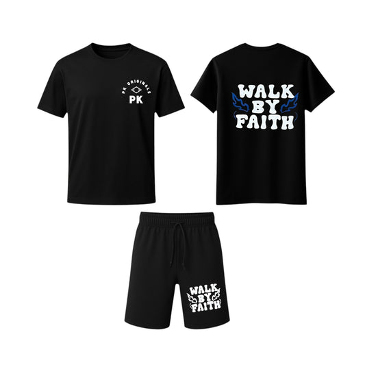 PK originals men's co-ord set - Black graphic tee & shorts