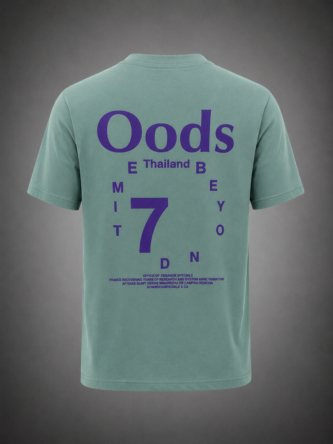 Aqua olive back printed tshirt