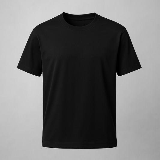 Solid black 100% Cotton Lightweight 180 GSM Regular Fit T-Shirt for Men