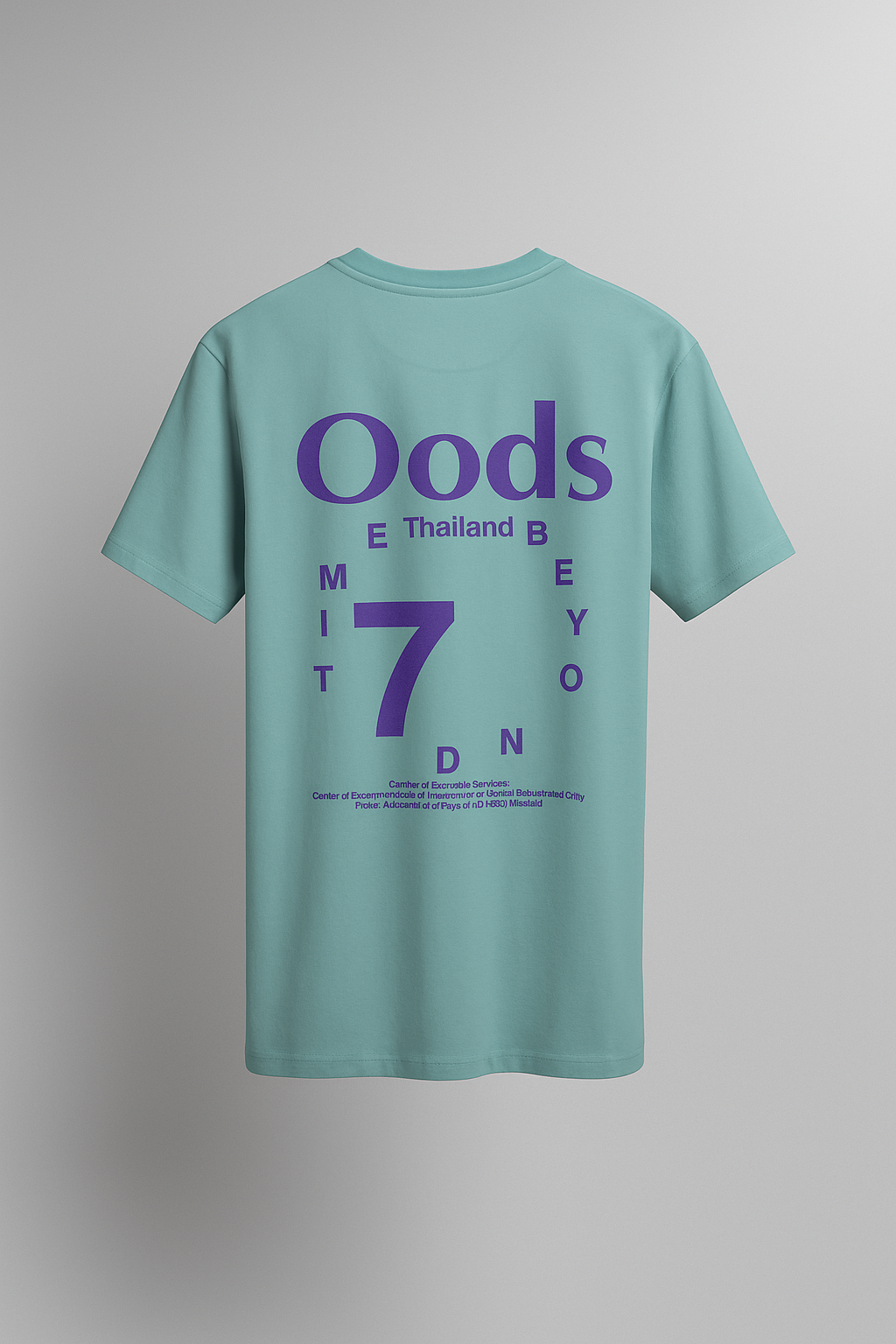 Aqua olive back printed tshirt