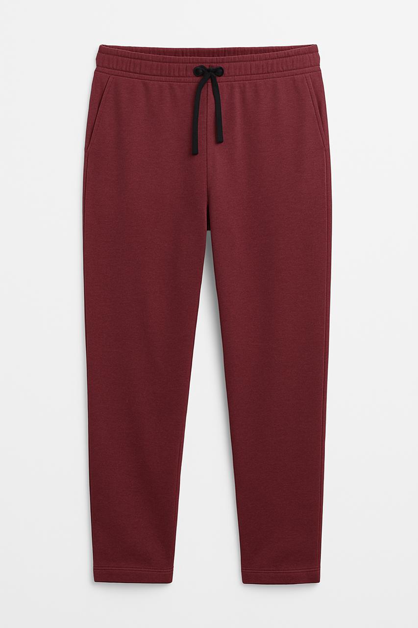 Premium cotton - trackpants with drawstring - Burgundy .