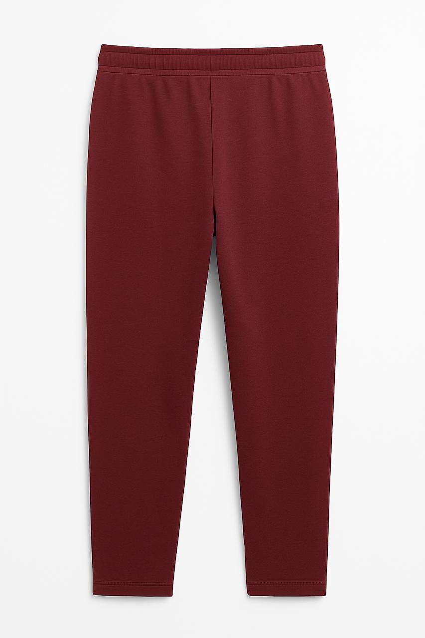 Premium cotton - trackpants with drawstring - Burgundy .