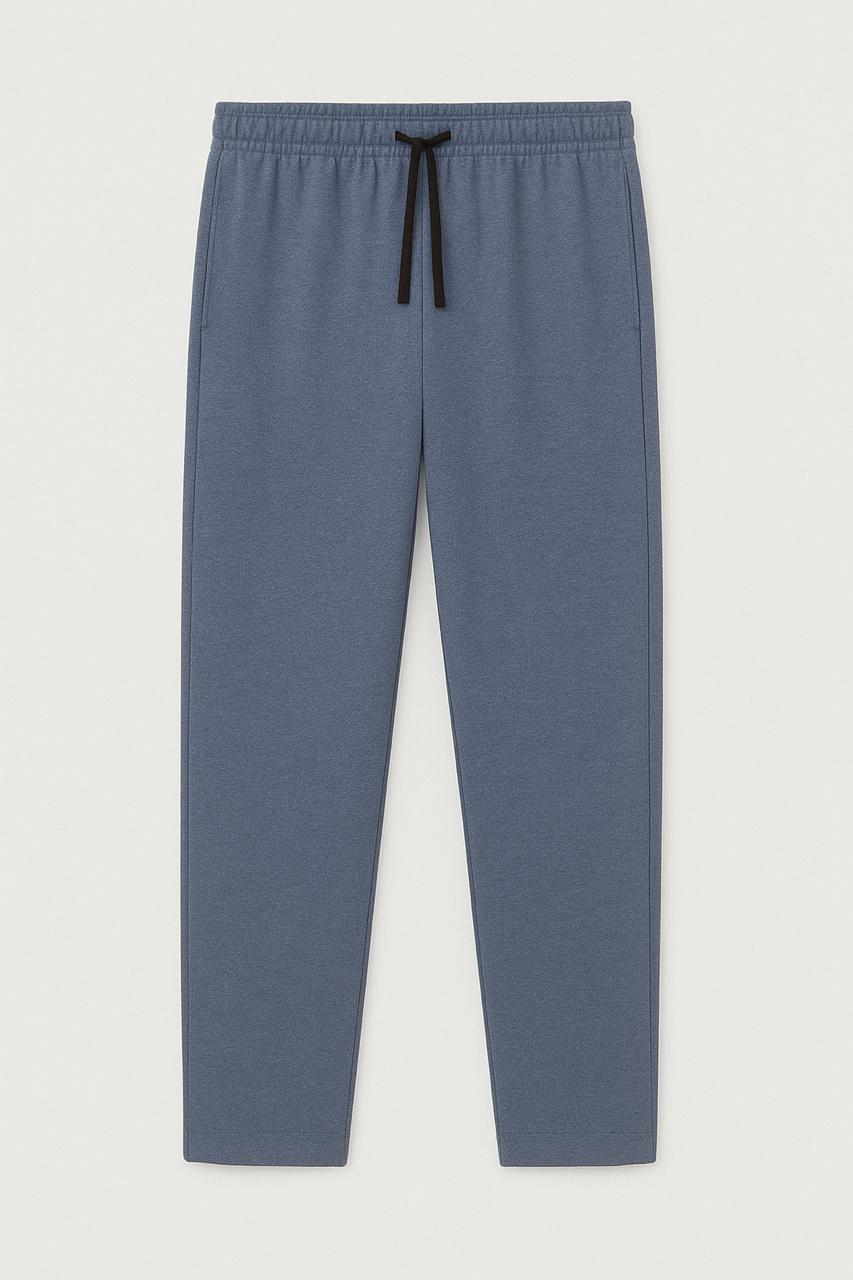 Premium cotton trackpants with drawstring waist - Steel blue.