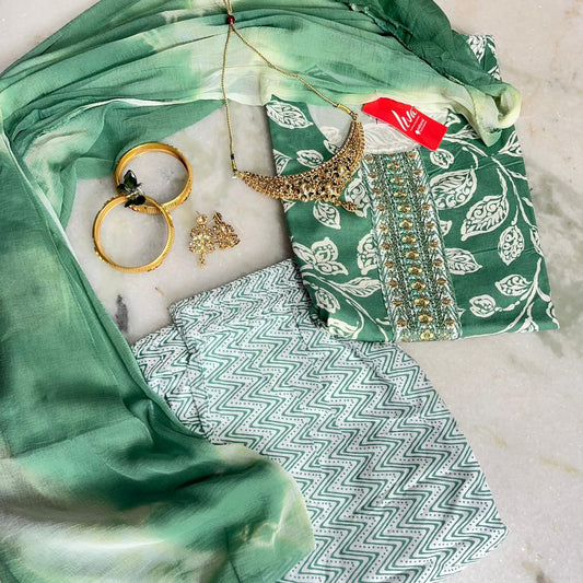 Stylish printed Liva fabric kurta with embellished