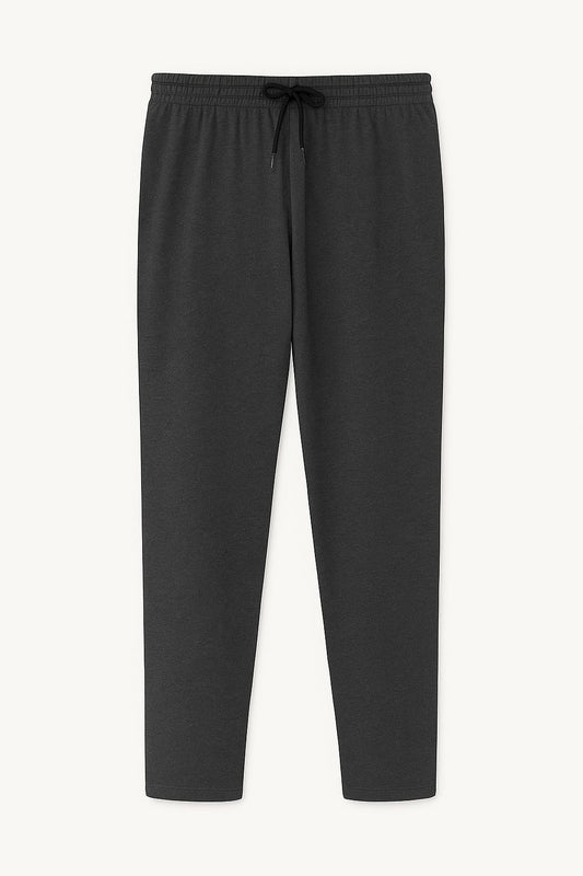 Premium cotton trackpants with drawstring waist - Dark grey