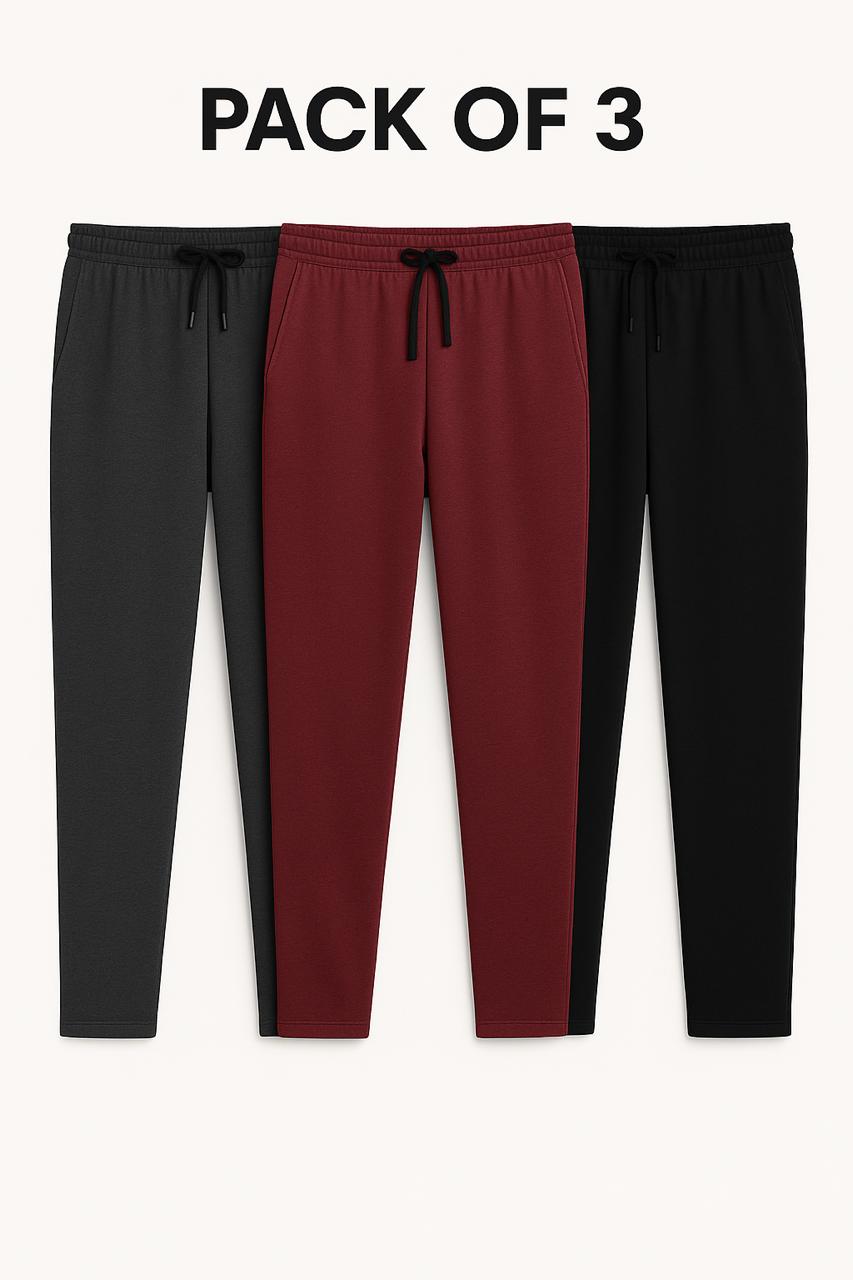 Men's cotton trackpants combo - pack of 3