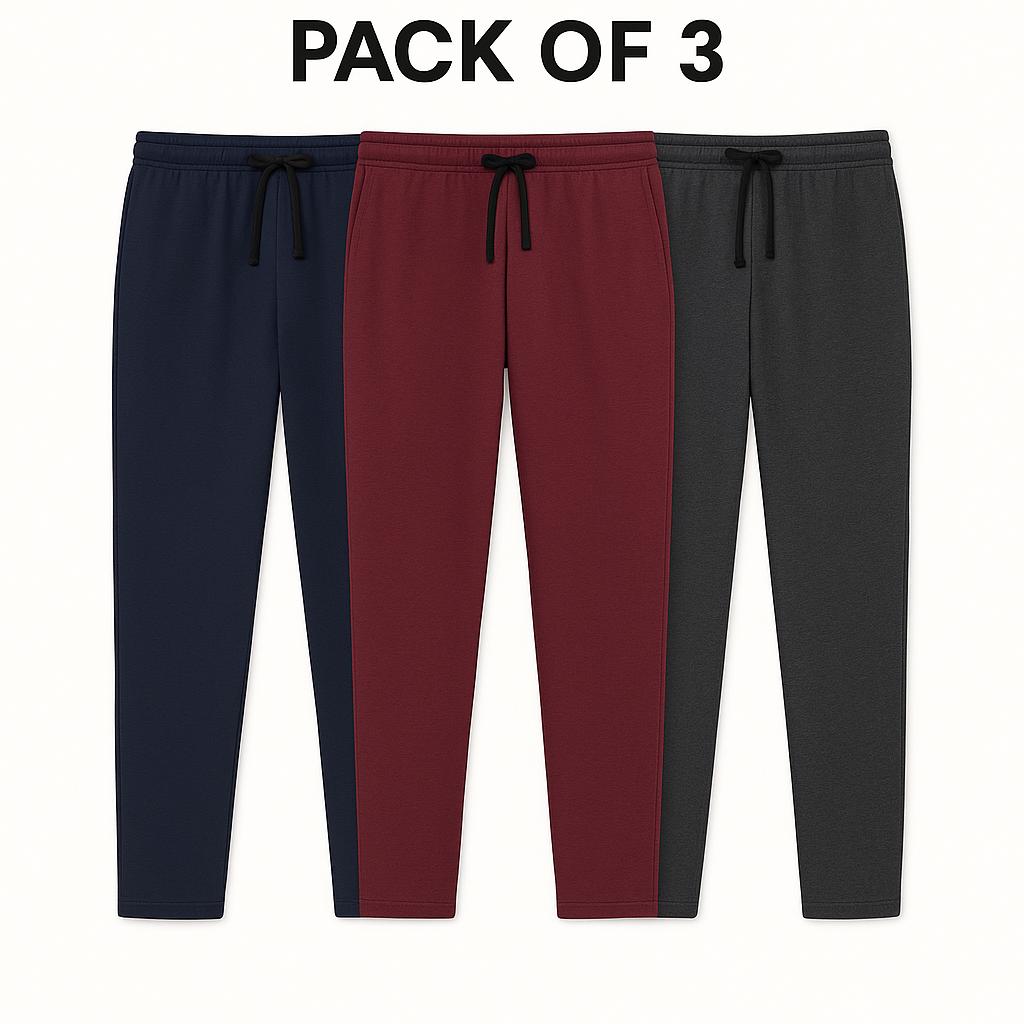Men's cotton track pants combo - pack of 3