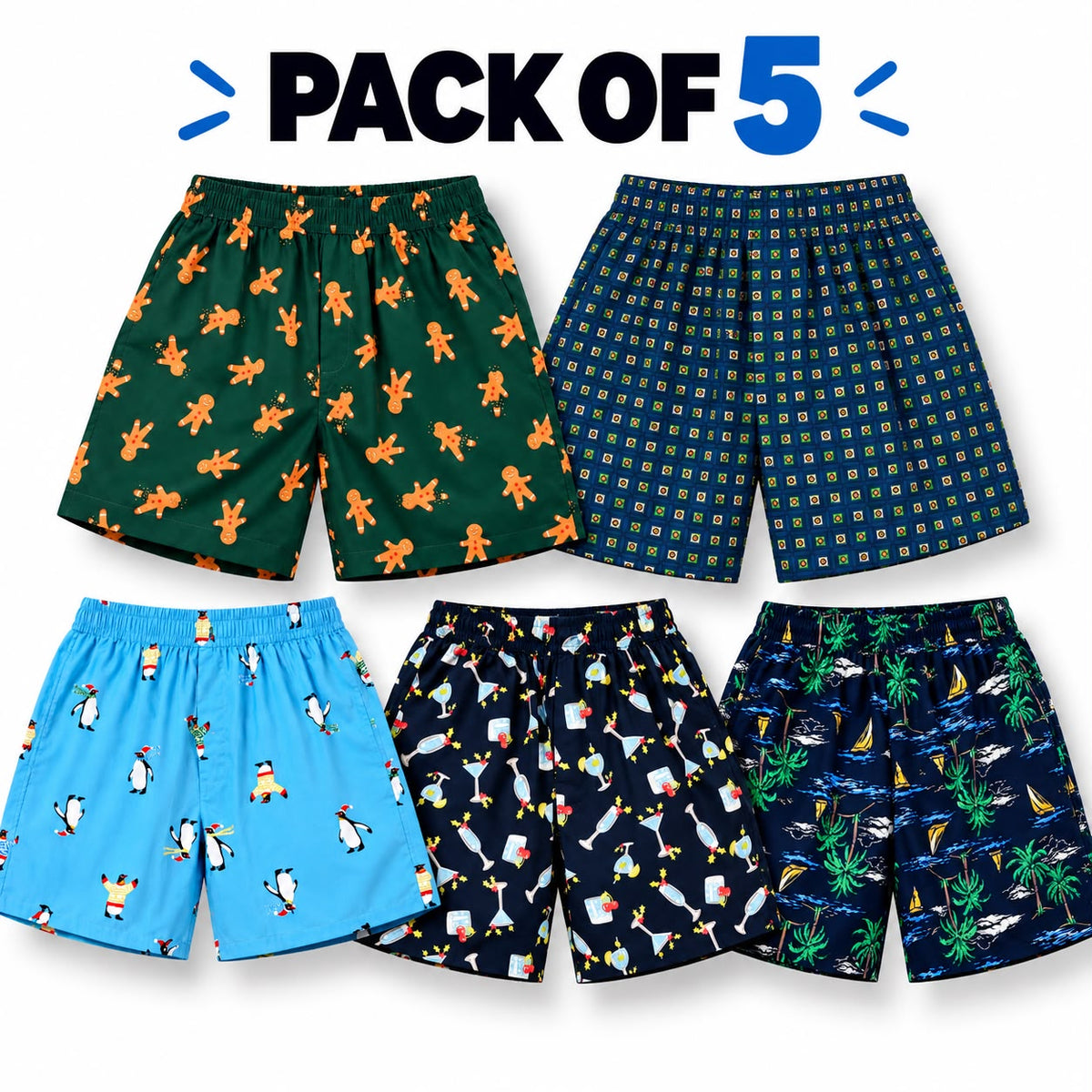 Pack of 5 cotton boxer shorts