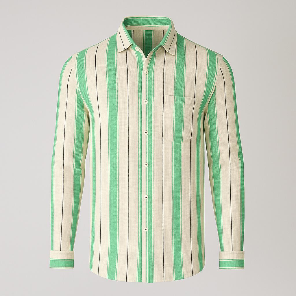 Full sleeve knitted striped shirt