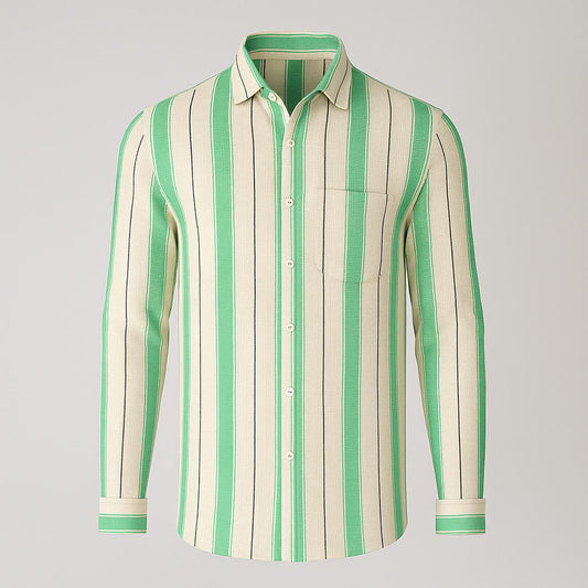 Full sleeve knitted striped shirt