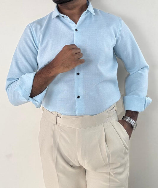 Cream double sided button gurkha pants for men