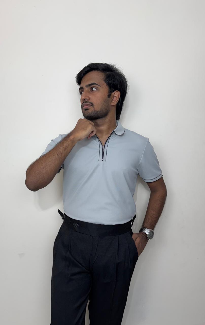 Structured Executive Tech Polo | Ultra-Stretch , Stitchless & Wrinkle-Free Performance T-Shirt