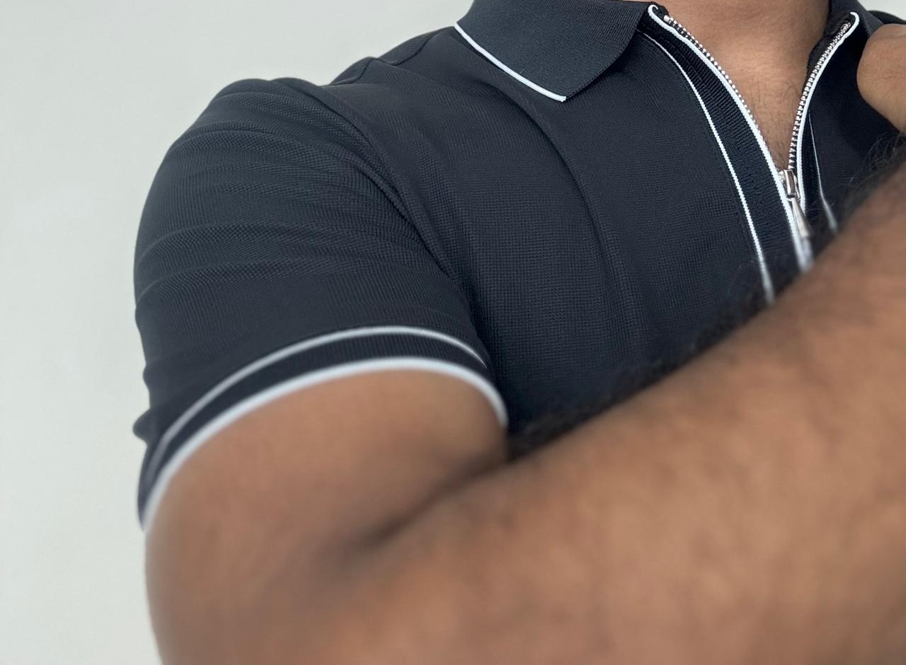 Structured Executive Tech Polo | Ultra-Stretch , Stitchless & Wrinkle-Free Performance T-Shirt