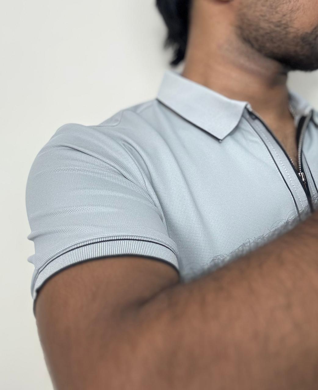 Structured Executive Tech Polo | Ultra-Stretch , Stitchless & Wrinkle-Free Performance T-Shirt