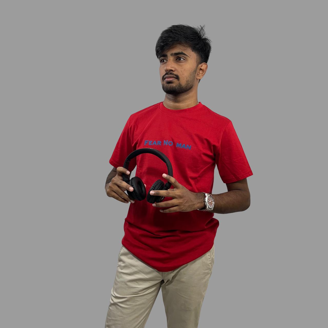 Back printed red tshirt