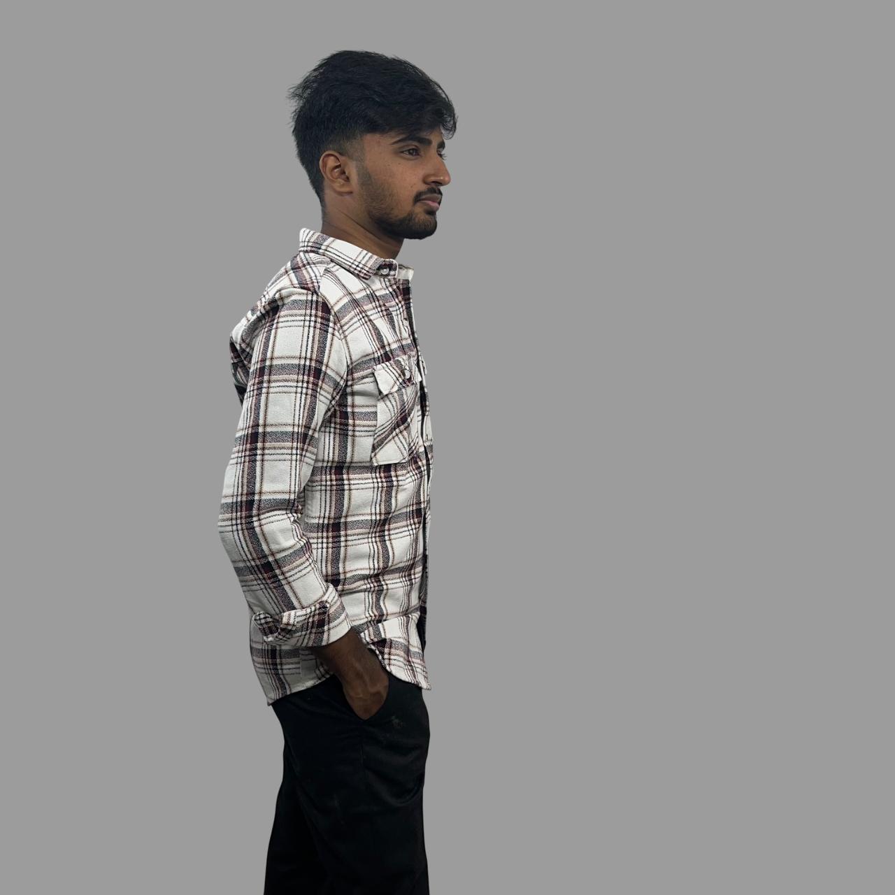 Back printed flannel shirt