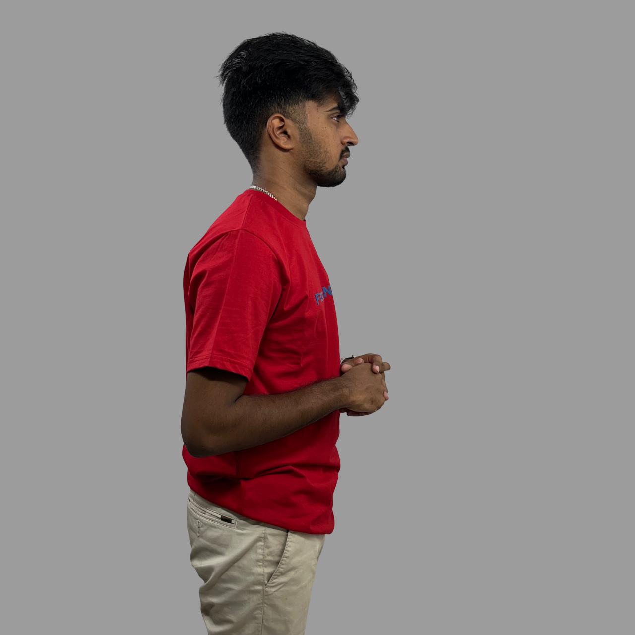 Back printed red tshirt
