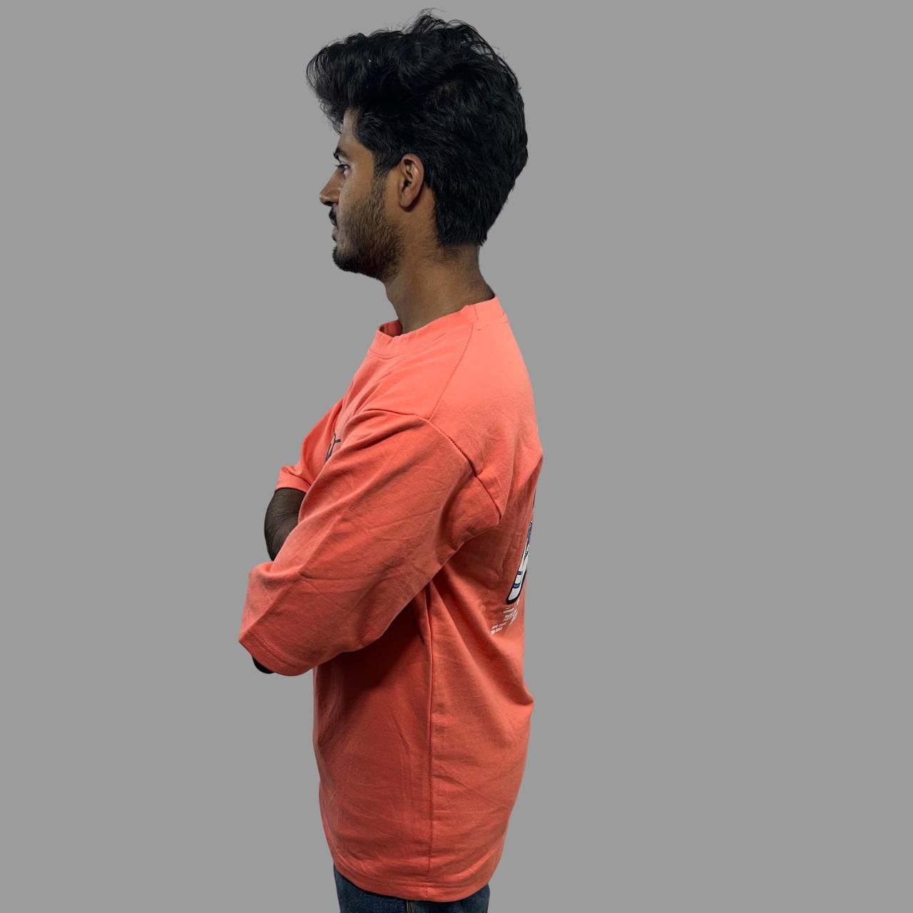 Oversized drop shoulder back printed tshirt.