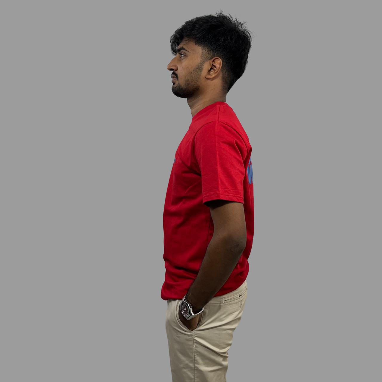 Back printed red tshirt
