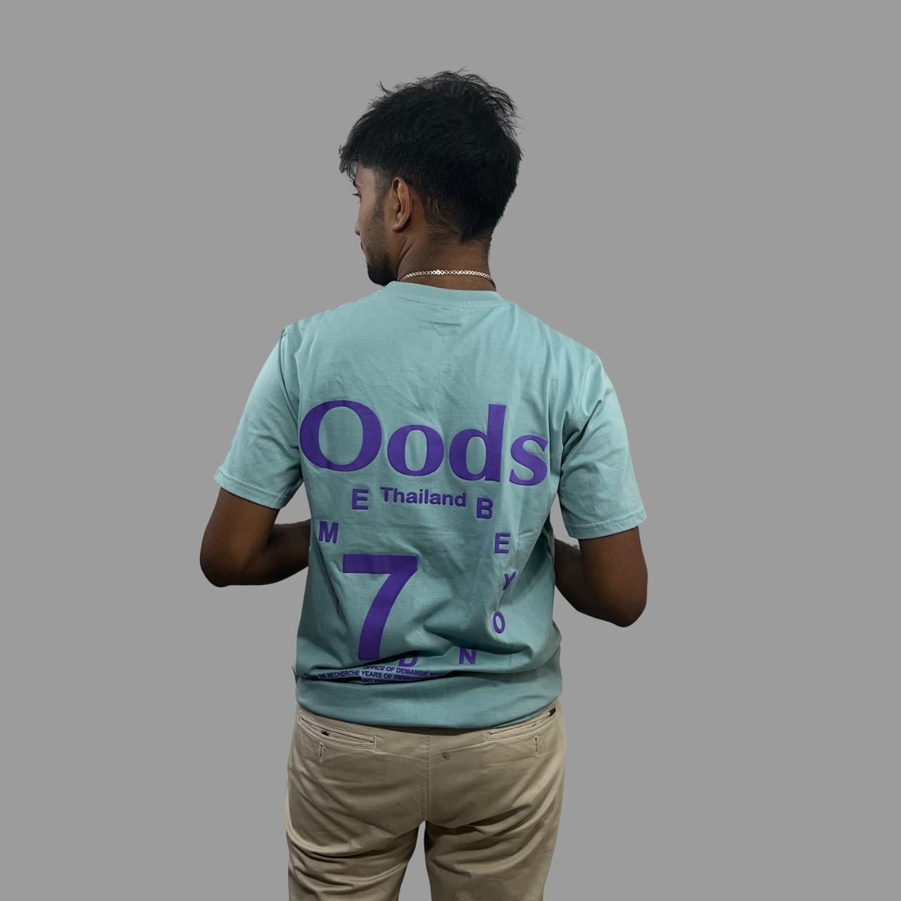 Aqua olive back printed tshirt