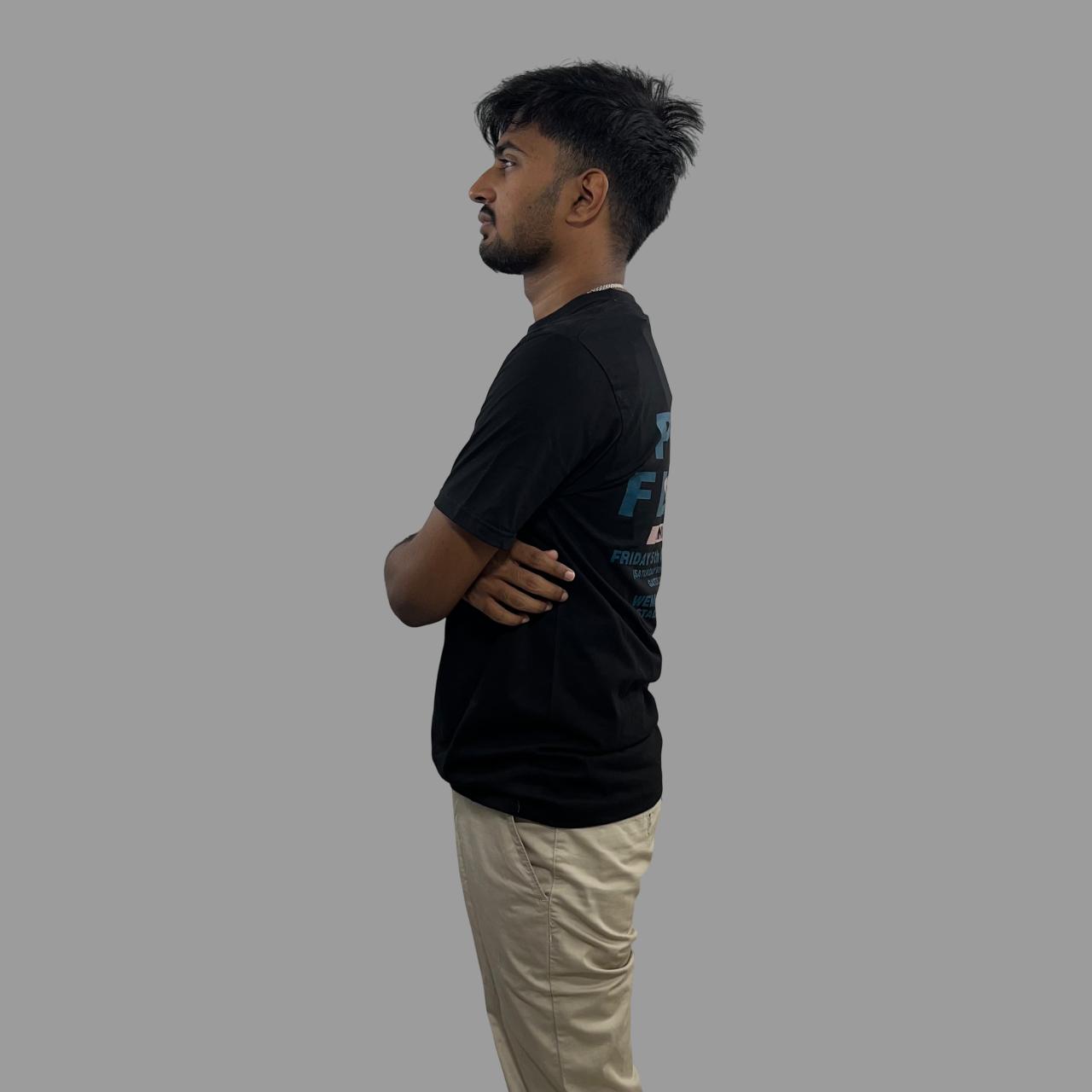 Back printed black tshirt