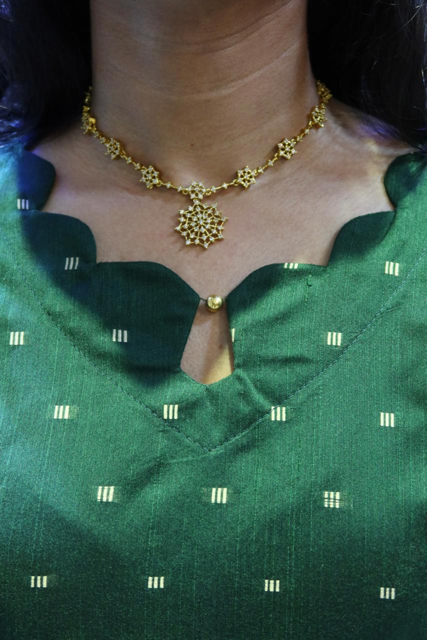 Pure Raw Silk Churidar Set with Kalamkari Dupatta & Pant