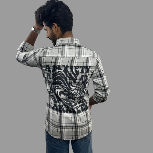 Back printed flannel shirt