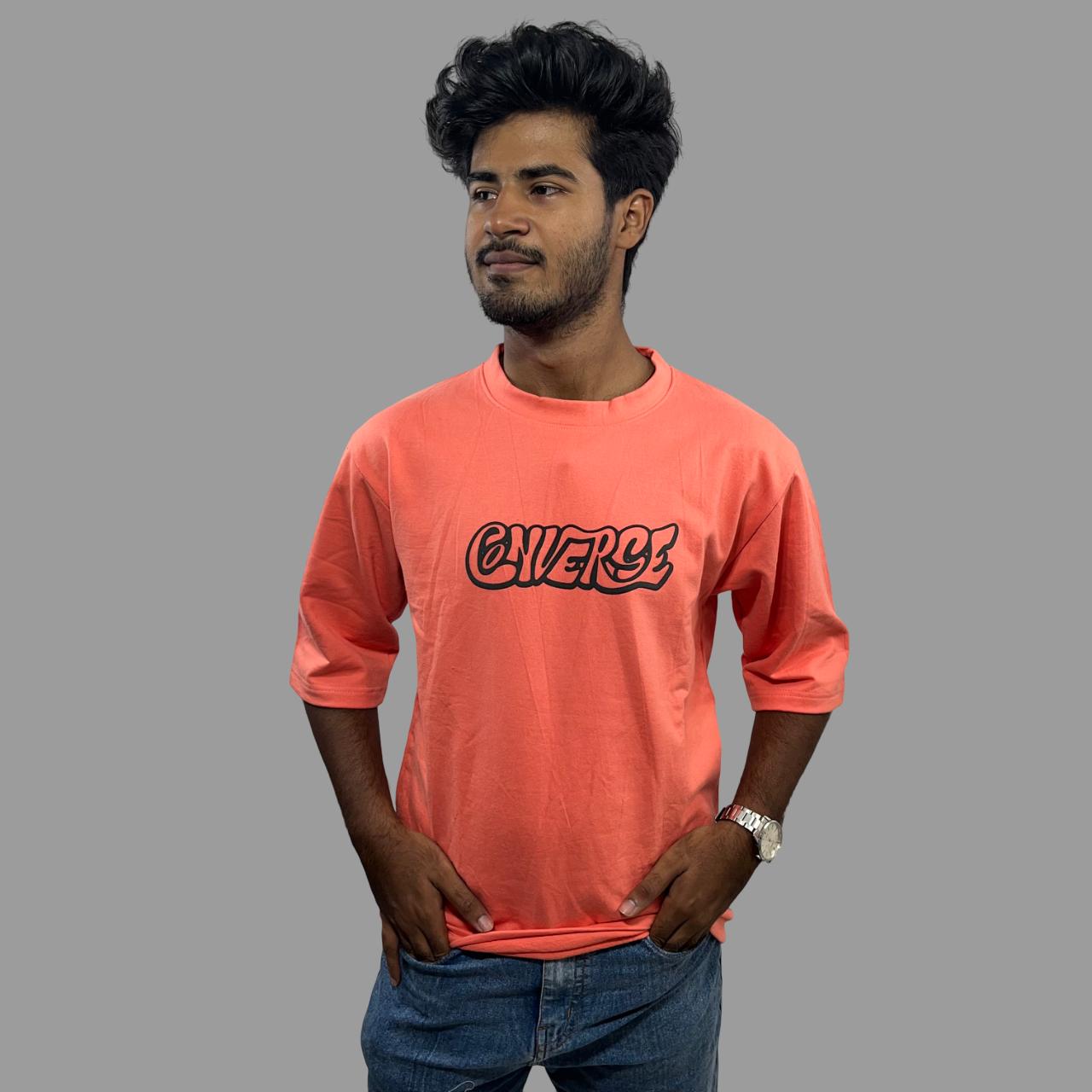 Oversized drop shoulder back printed tshirt.