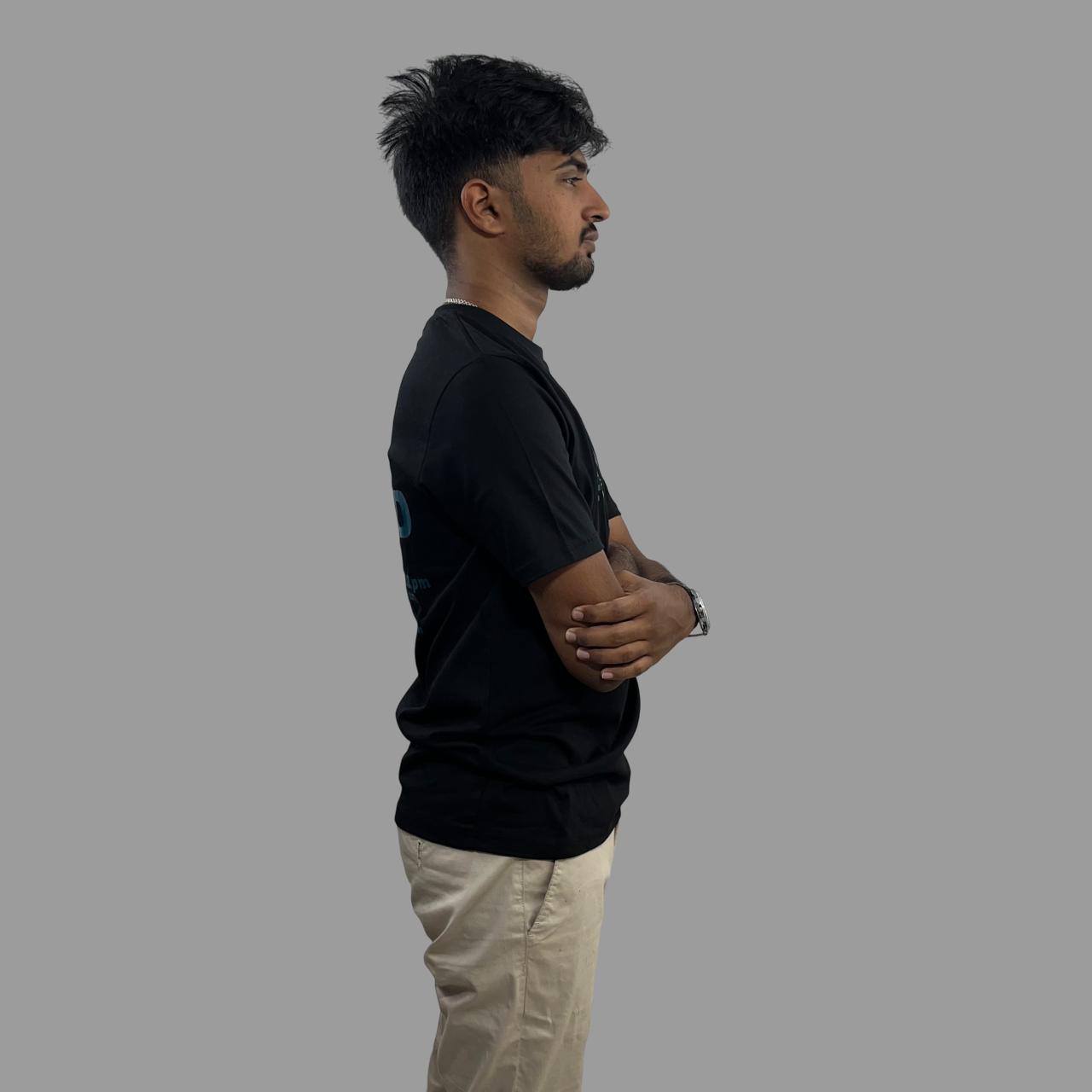 Back printed black tshirt