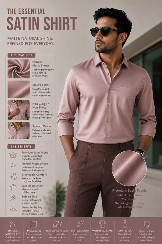 Blush satin shirt | premium natural sheen