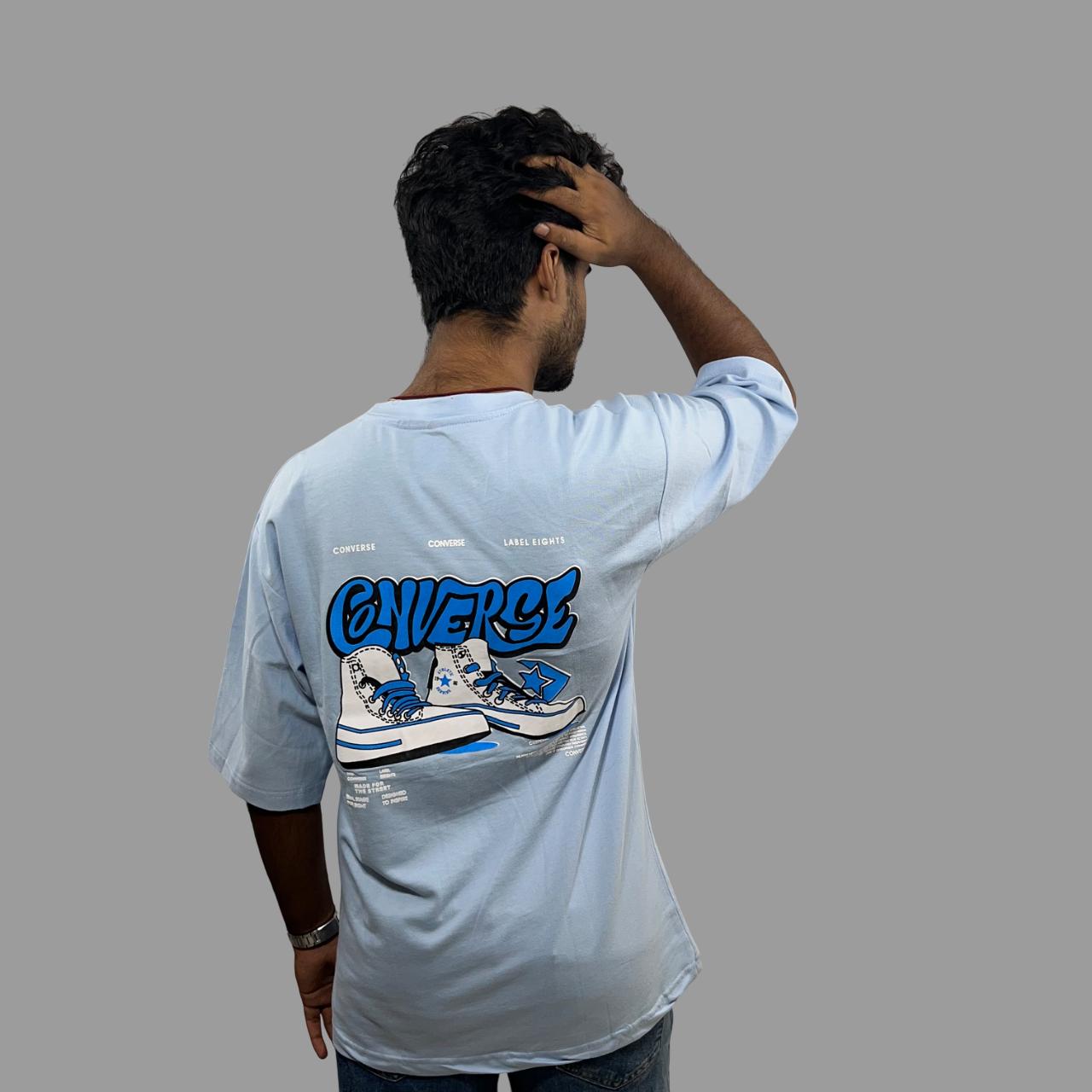 Oversized drop shoulder back printed tshirt.