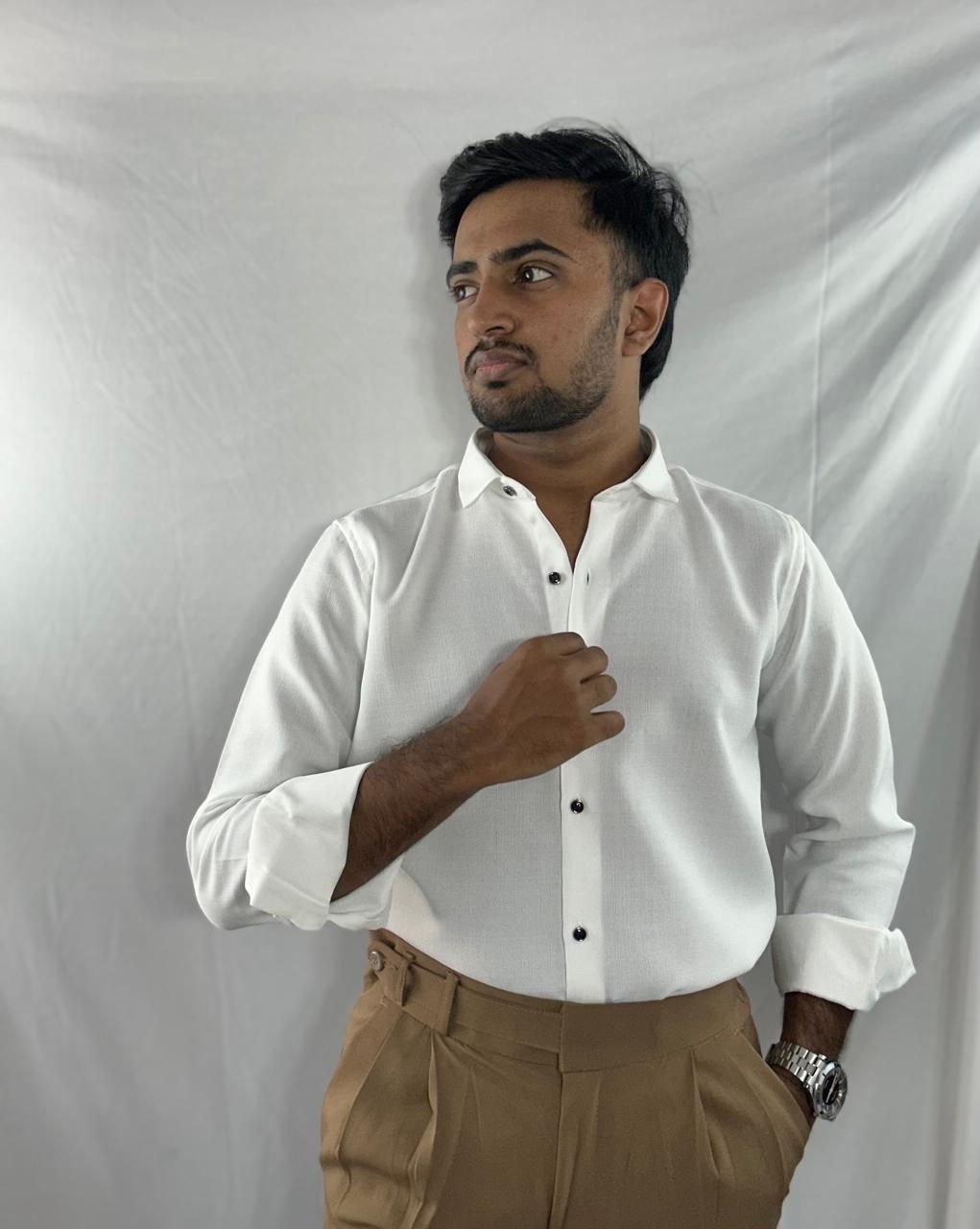 White premium linen shirt