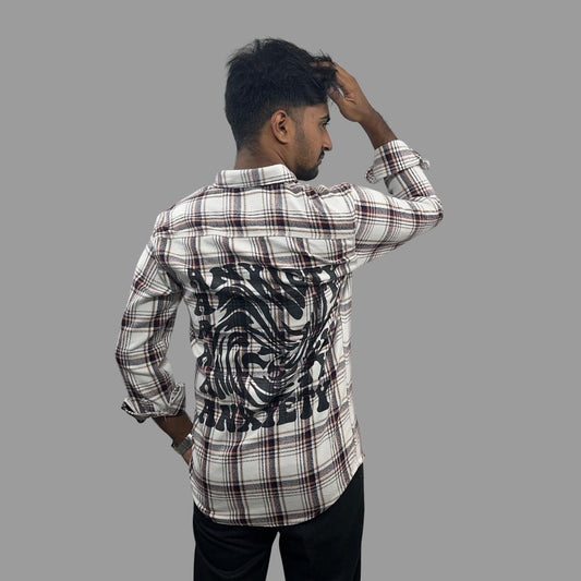 Back printed flannel shirt