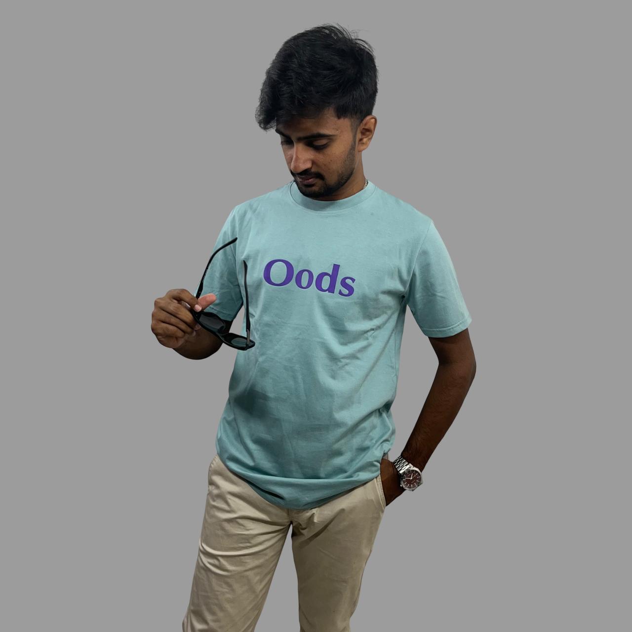 Aqua olive back printed tshirt