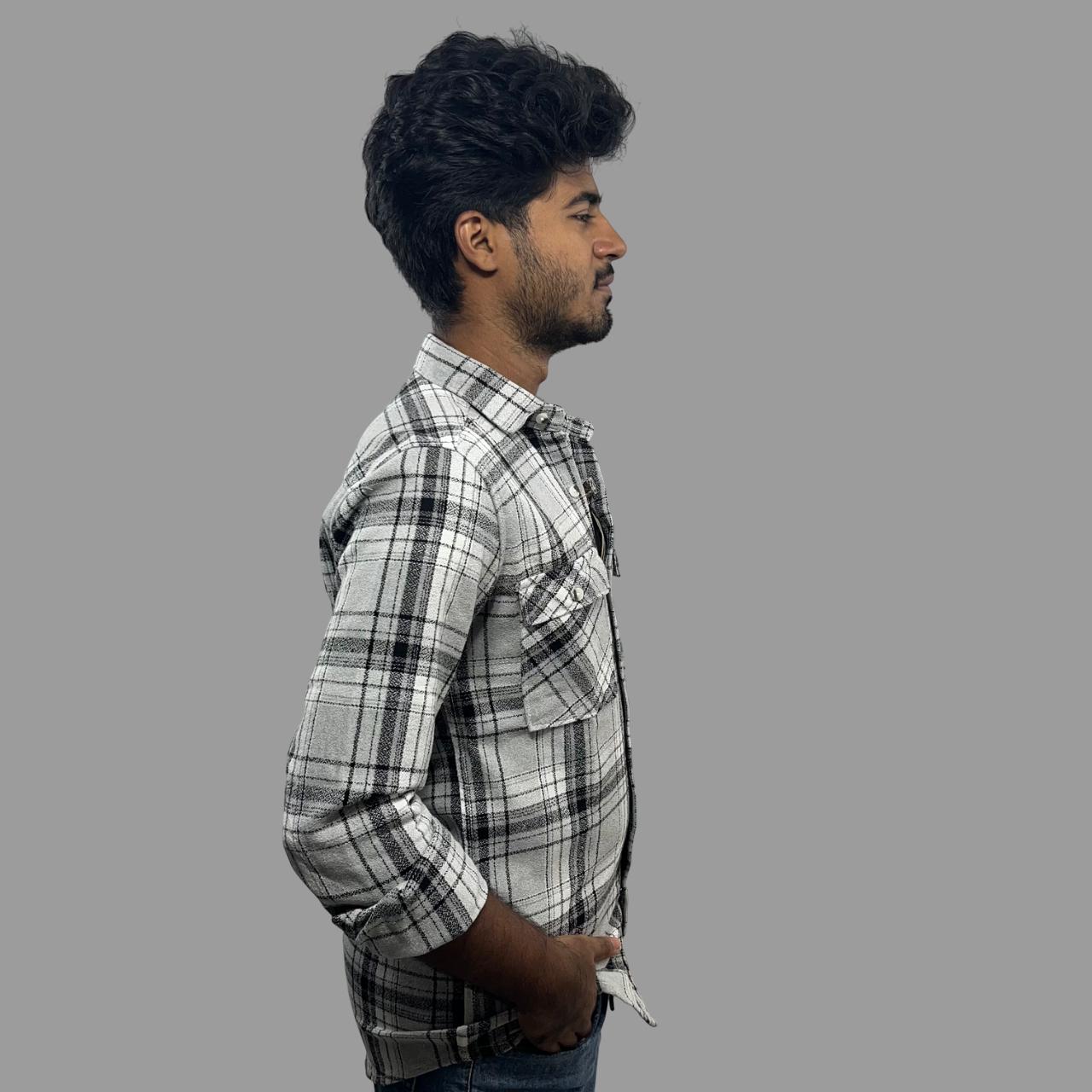 Back printed flannel shirt