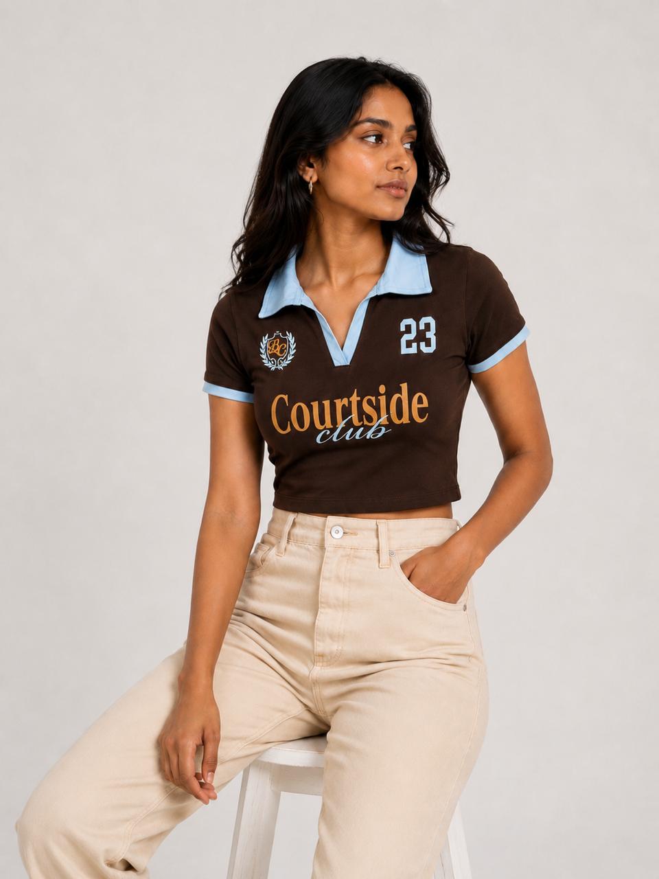 Pack of 3 t-shirts contrast collar Baby tee | Women's cropped Fit T-shirt