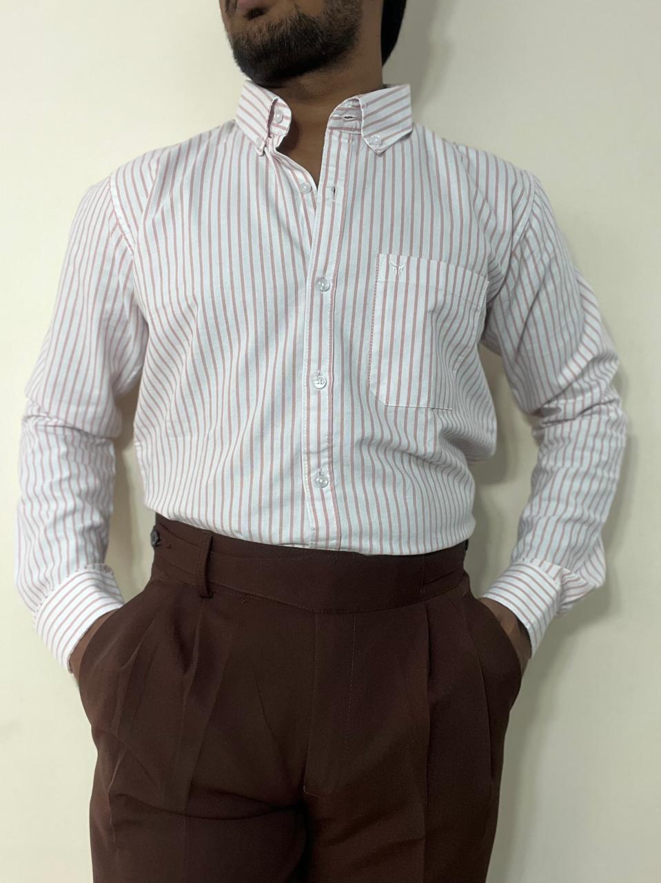 Stone red double button gurkha pants for men