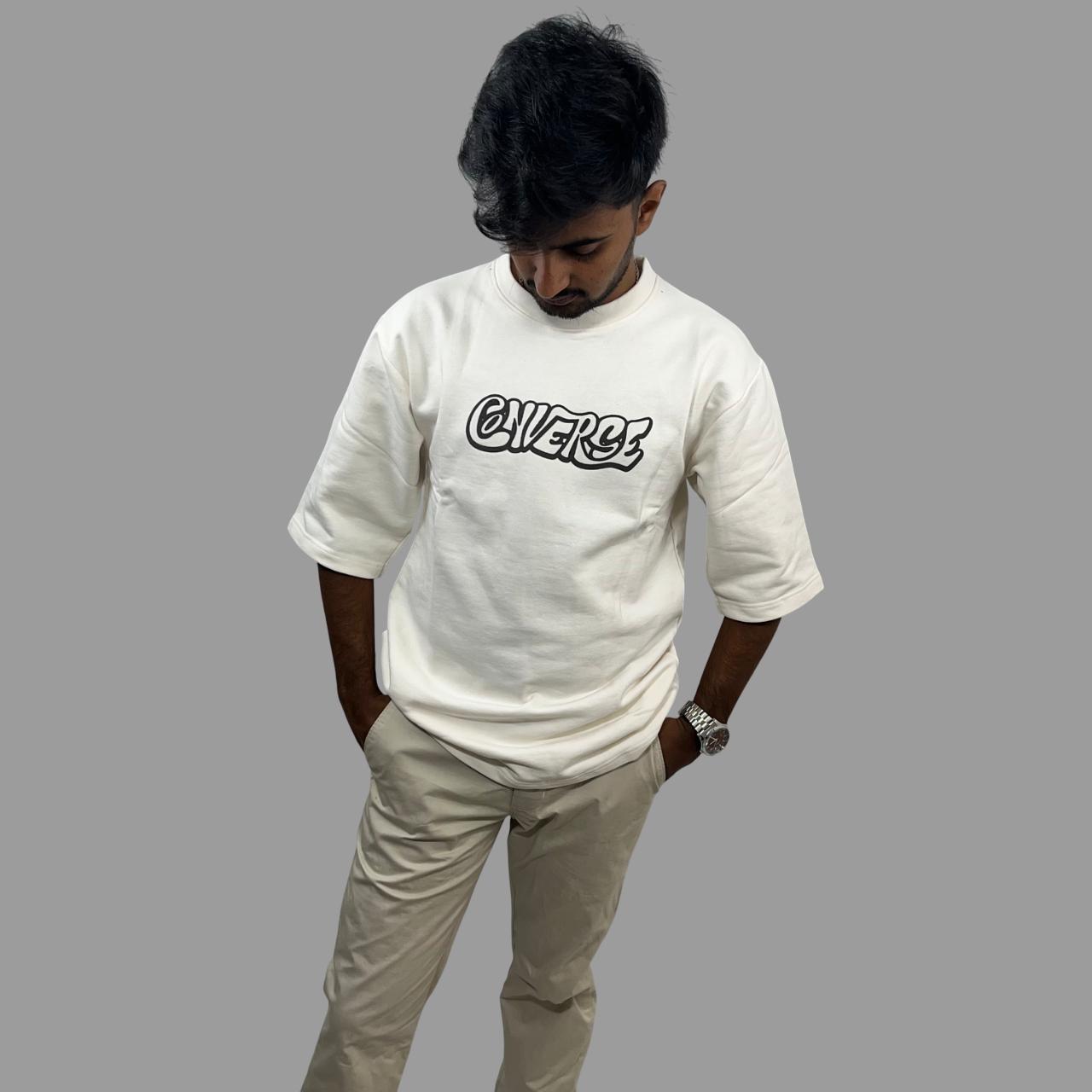 Oversized drop shoulder back printed tshirt