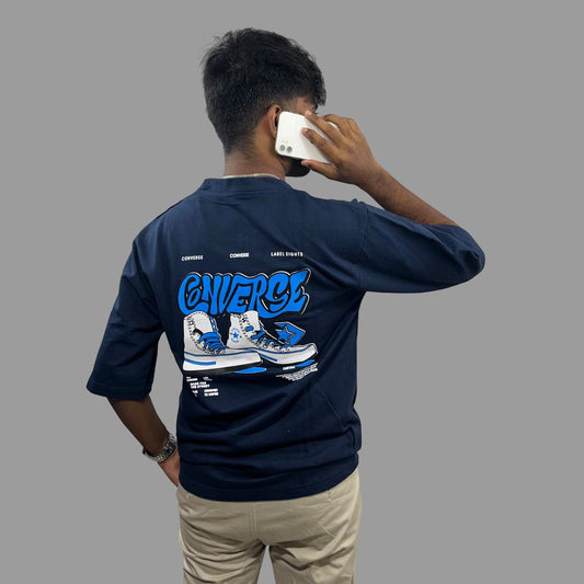 Oversized drop shoulder back printed tshirt.
