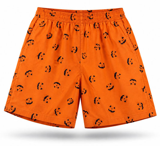 Men’s 100% cotton Halloween Printed Boxer Shorts | Double side pockets | orange