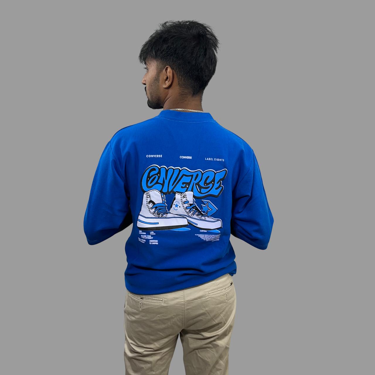 Oversized drop shoulder back printed tshirt