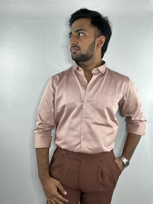 Blush satin shirt | premium natural sheen
