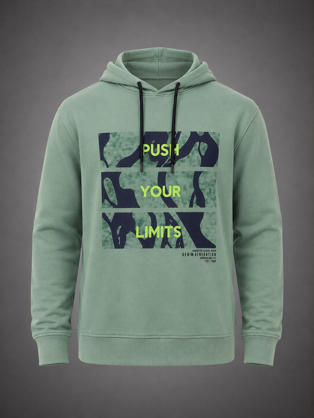 Printed Green Hoodie