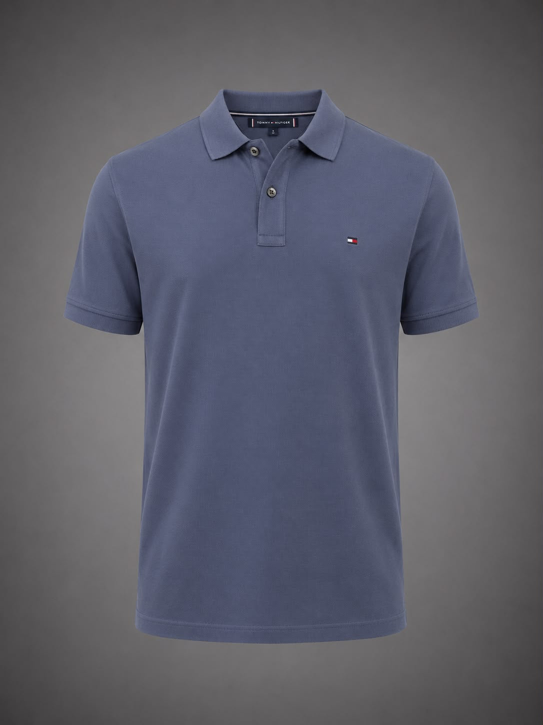 Blue Solid Polo T-Shirt