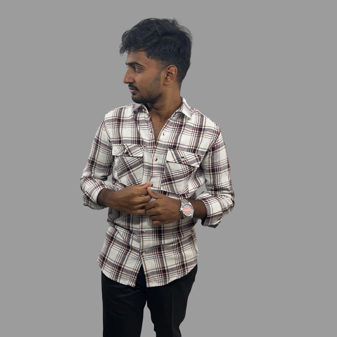 Back printed flannel shirt